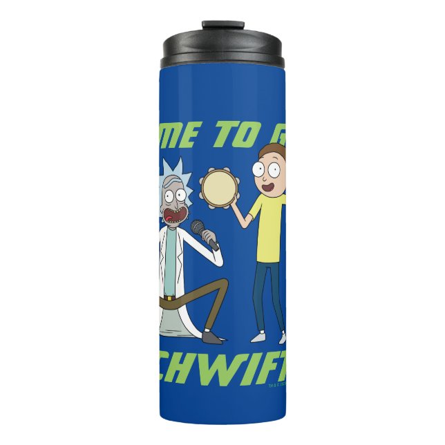 RICK UND MEHR™| Zeit zum Schwifzen Thermosbecher (Vorderseite)