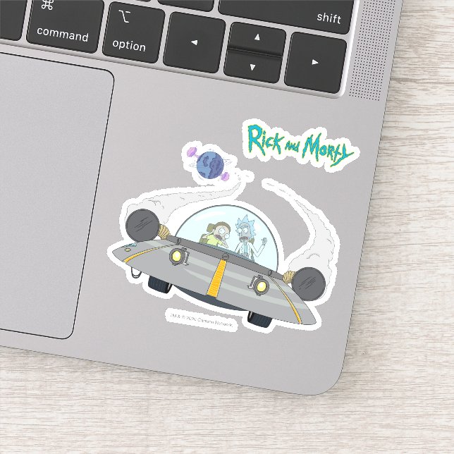 RICK UND MORTY™ | Abfliegen im Raumschiff Aufkleber (Detail)