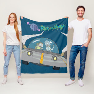 RICK UND MORTY™ Abfliegen im Raumschiff Fleecedecke