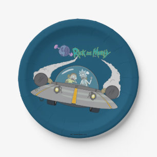 RICK UND MORTY™ Abfliegen im Raumschiff Pappteller
