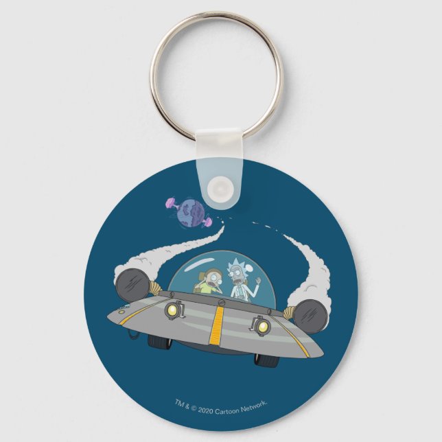 RICK UND MORTY™ | Abfliegen im Raumschiff Schlüsselanhänger (Vorderseite)