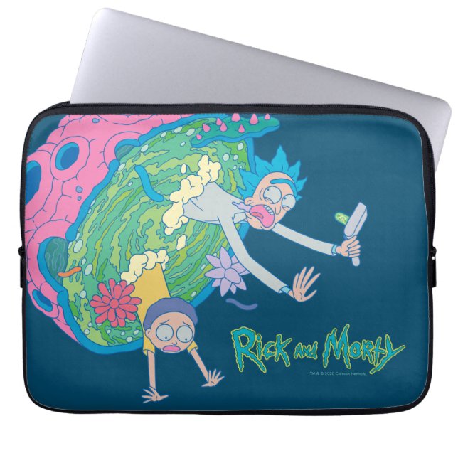 RICK UND MORTY™ | Absturz vom infizierten Portal Laptopschutzhülle (Vorderseite)