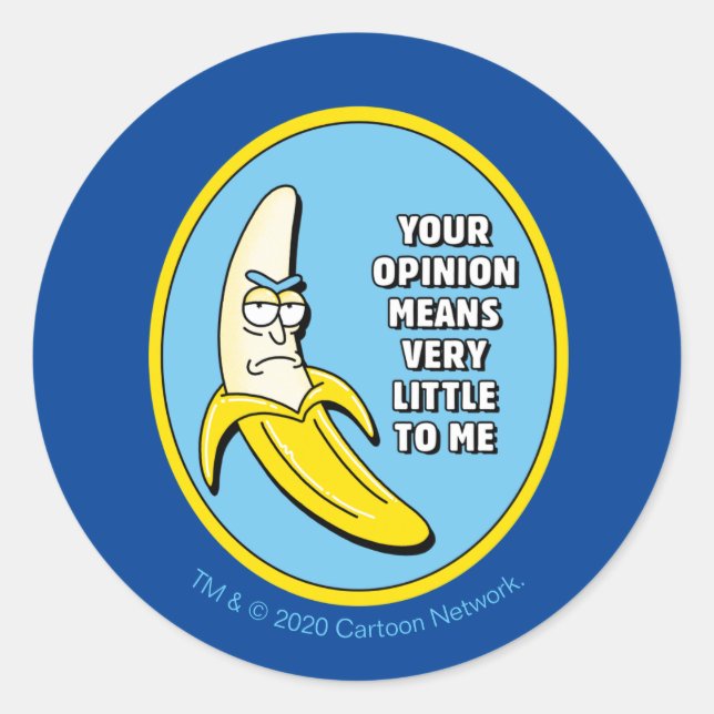 RICK UND MORTY™ | Banana Rick Abzeichen Runder Aufkleber (Vorderseite)