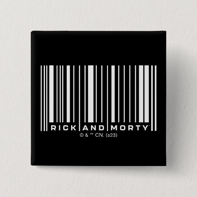 Rick und Morty Bar Code Graphic Button (Vorderseite)