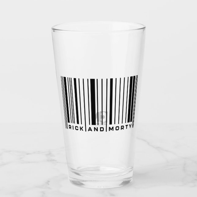 Rick und Morty Bar Code Graphic Glas (Vorderseite)
