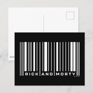 Rick und Morty Bar Code Graphic Postkarte