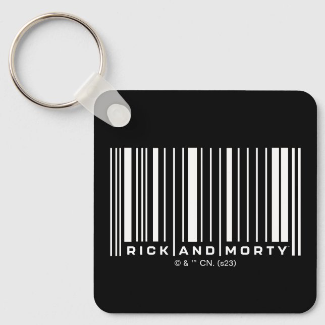 Rick und Morty Bar Code Graphic Schlüsselanhänger (Vorderseite)
