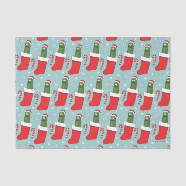 Rick und Morty | Christmas Pickle Rick Pattern Seidenpapier (Vorderseite)