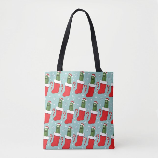 Rick und Morty | Christmas Pickle Rick Pattern Tasche (Vorderseite)