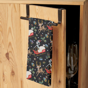 Rick und Morty Christmas Reindeer Sleigh Pattern Geschirrtuch