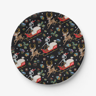 Rick und Morty Christmas Reindeer Sleigh Pattern Pappteller