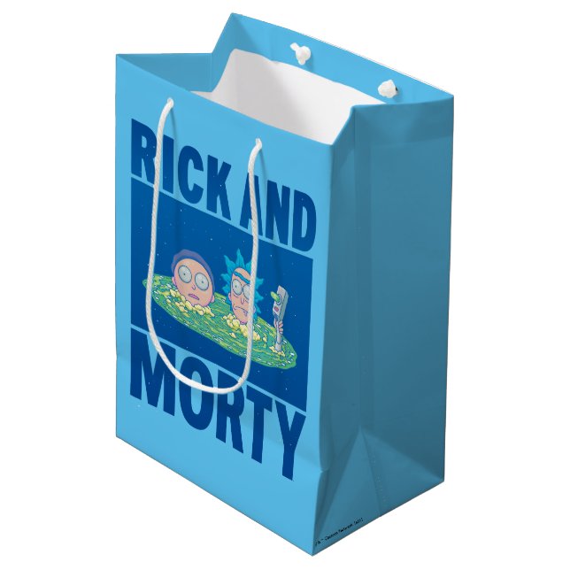 RICK UND MORTY™ | Durchqueren des Portals Mittlere Geschenktüte (Vorderseite Schrägansicht)