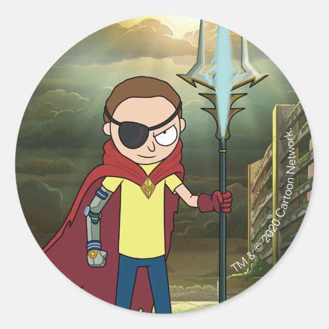 RICK UND MORTY™ | Evil Morty Runder Aufkleber (Vorderseite)