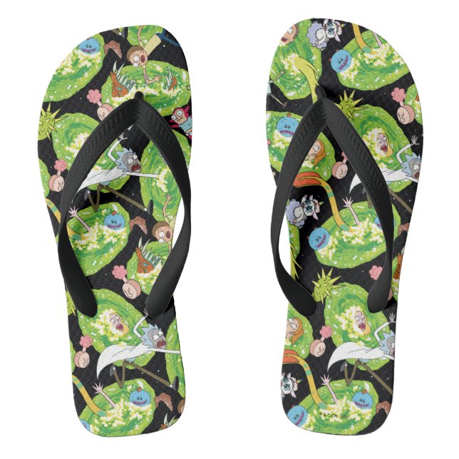 RICK UND MORTY™ | Fallende durch Portale Muster Flip Flops (Fußbett)