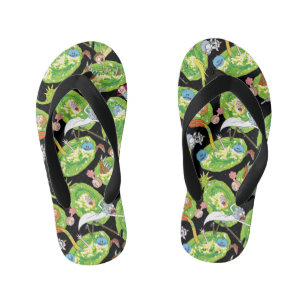 RICK UND MORTY™   Fallende durch Portale Muster Kinderbadesandalen