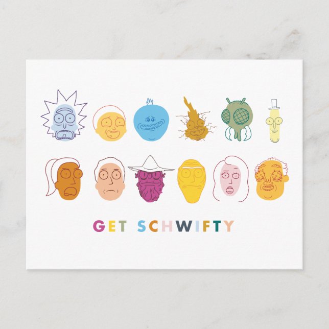 RICK UND MORTY™ | Get Schwifty Einladungspostkarte (Vorderseite)