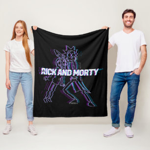 RICK UND MORTY™ Glitched Rick and Morty Fleecedecke