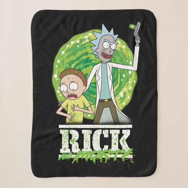 RICK UND MORTY™ | Grüner Splash Sherpadecke (Vorderseite)