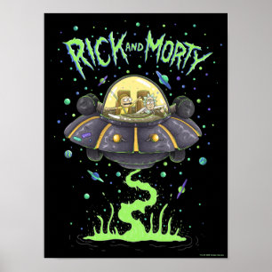 RICK UND MORTY™ Illustriert Space Flight Graphic Poster