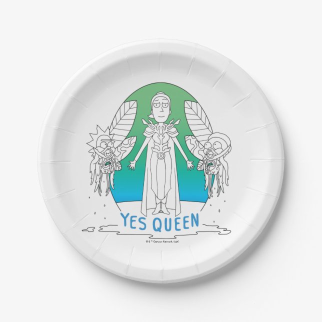RICK UND MORTY™ | Ja Queen Pappteller (Vorderseite)