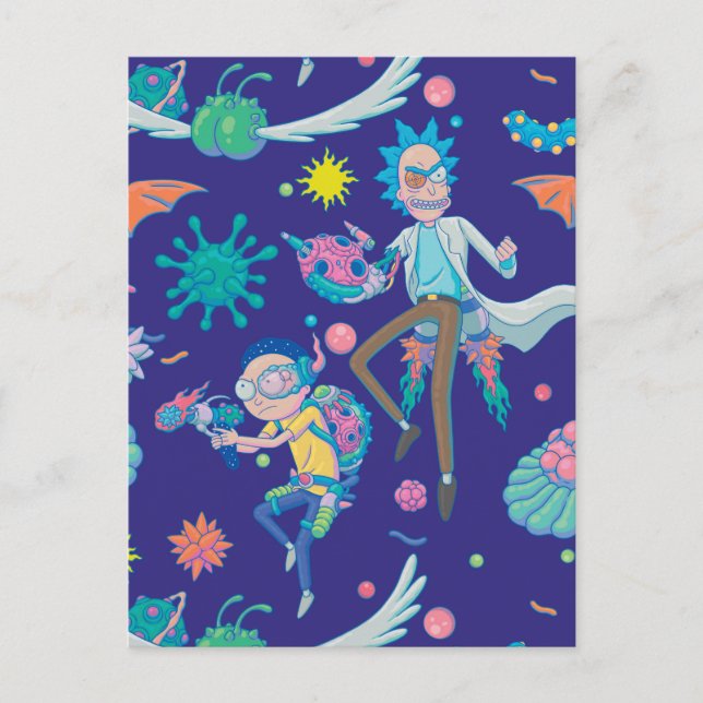 RICK UND MORTY™ | Muster infizierter Zellen Einladungspostkarte (Vorderseite)