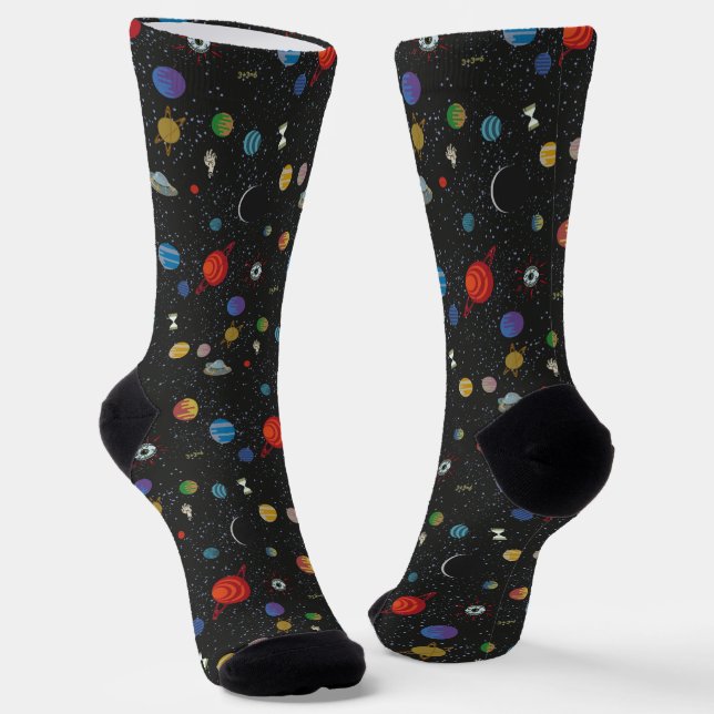 RICK UND MORTY™ | Muster-Weltraumsocken Socken (Gewinkelt)