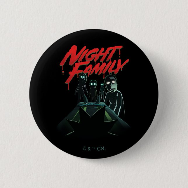 RICK UND MORTY™ | Nachtfamilie Button (Vorderseite)