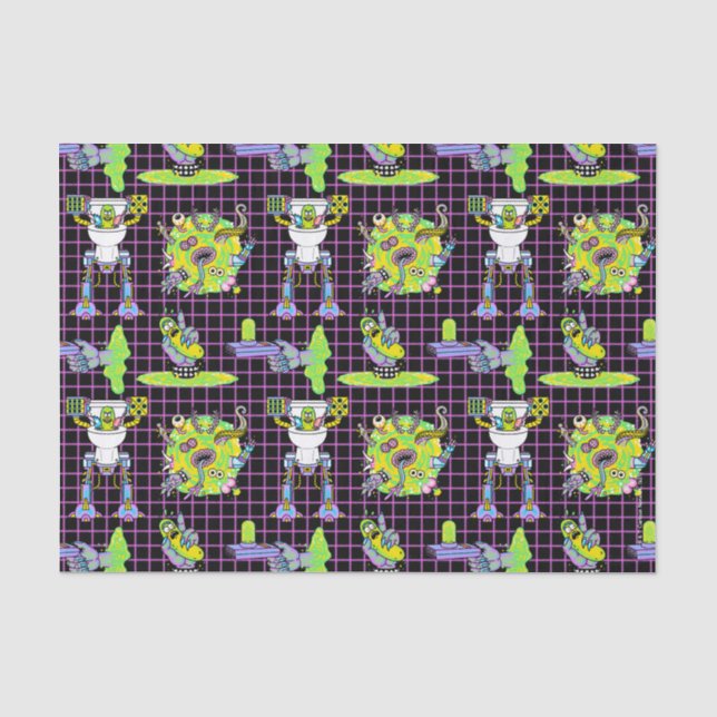 RICK UND MORTY™ | Pickle Rick Portal Muster Seidenpapier (Vorderseite)