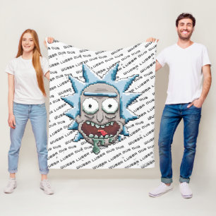 RICK UND MORTY™   Pixel Vers Rick Drooling Head Fleecedecke
