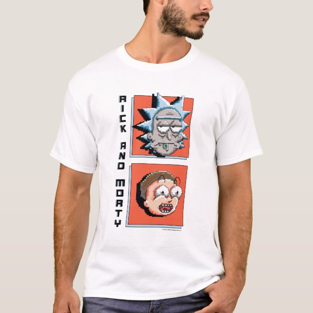 RICK UND MORTY™ | Pixel-Versch-Panel-Grafik T-Shirt (Vorderseite)