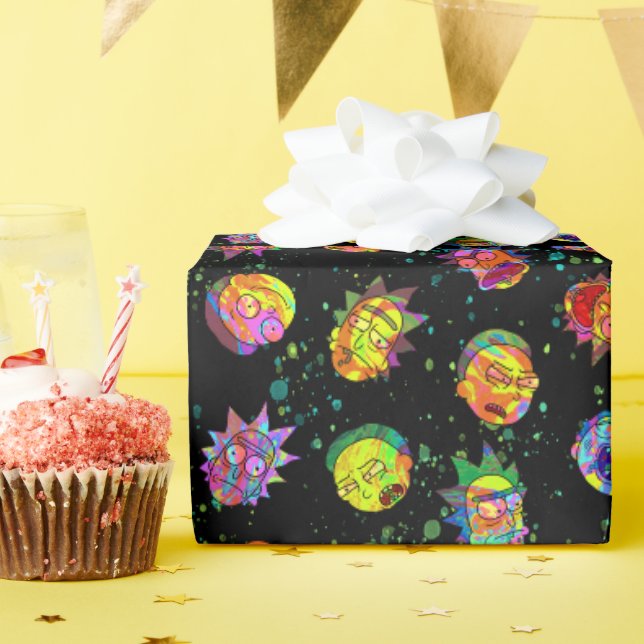 RICK UND MORTY™ | Psychedelisches Muster Geschenkpapier (Geburtstagsparty)