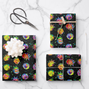RICK UND MORTY™ Psychedelisches Muster Geschenkpapier Set