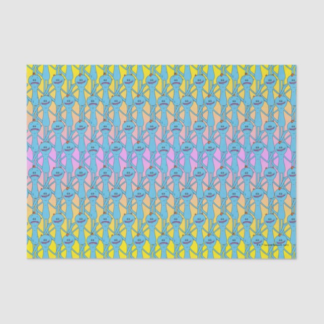 RICK UND MORTY™ | Rainbow Herr Meeseeks Pattern Seidenpapier (Vorderseite)