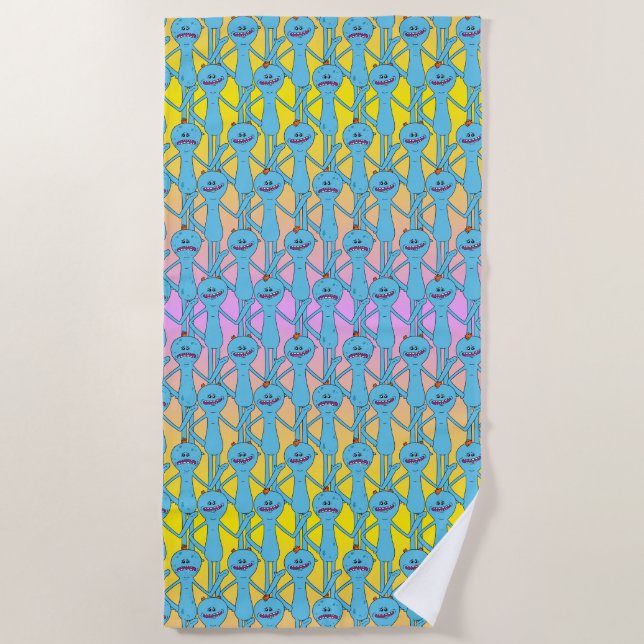 RICK UND MORTY™ | Rainbow Herr Meeseeks Pattern Strandtuch (Vorderseite)