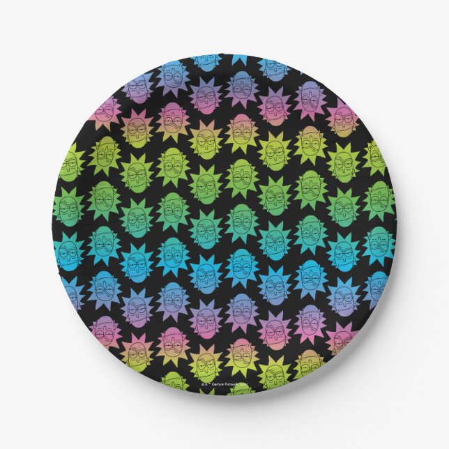 RICK UND MORTY™ | Rainbow Rick Head Pappteller (Vorderseite)