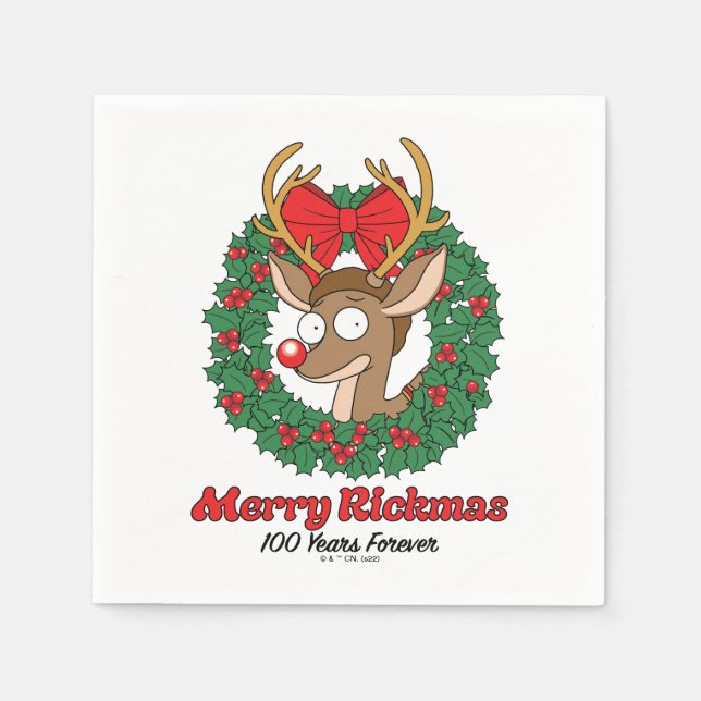 Rick und Morty | Reindeer Morty Merry Rickmas Serviette (Vorderseite)