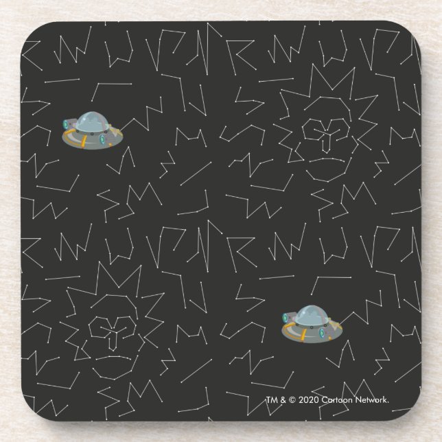 RICK UND MORTY™ | Rick Constellation Pattern Getränkeuntersetzer (Vorderseite)