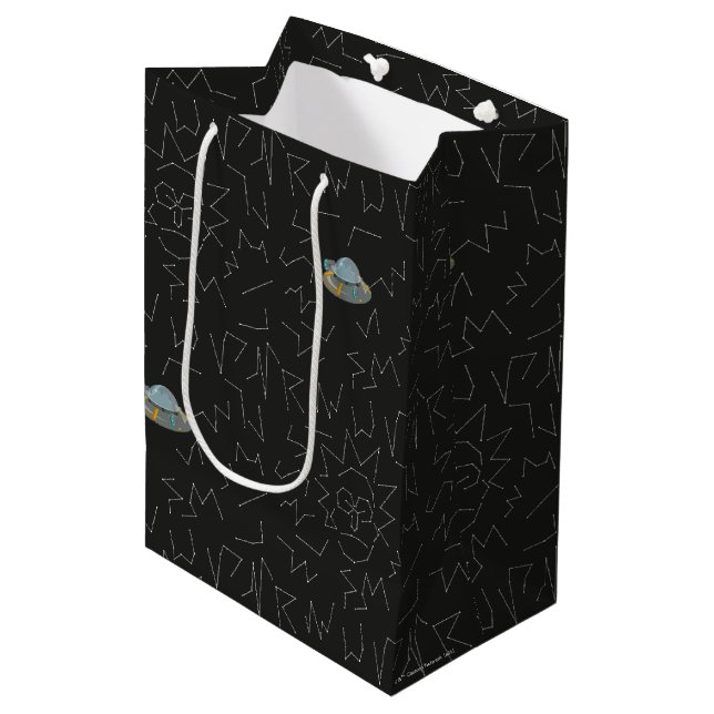 RICK UND MORTY™ | Rick Constellation Pattern Mittlere Geschenktüte (Vorderseite Schrägansicht)