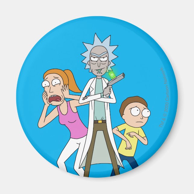 RICK UND MORTY™ | Rick, Morty und Summer Magnet (Vorne)