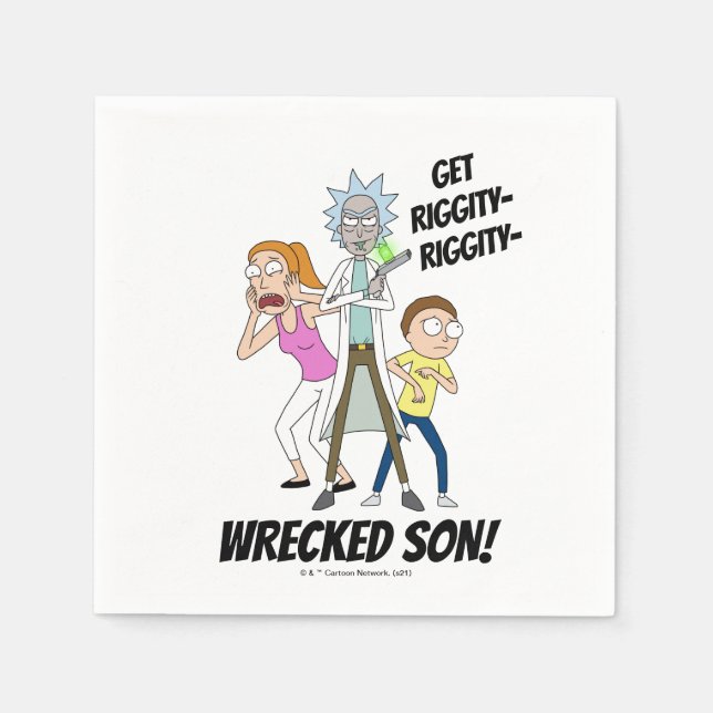 RICK UND MORTY™ | Rick, Morty und Summer Serviette (Vorderseite)