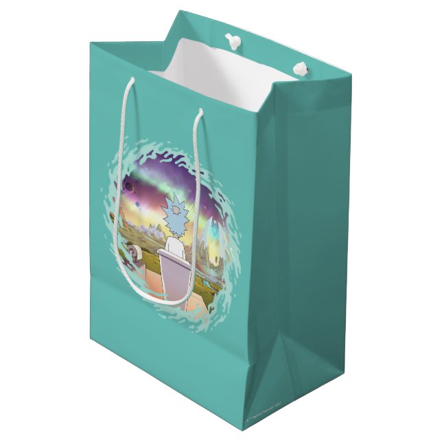 RICK UND MORTY™ | Rick's Private Place Mittlere Geschenktüte (Vorderseite Schrägansicht)