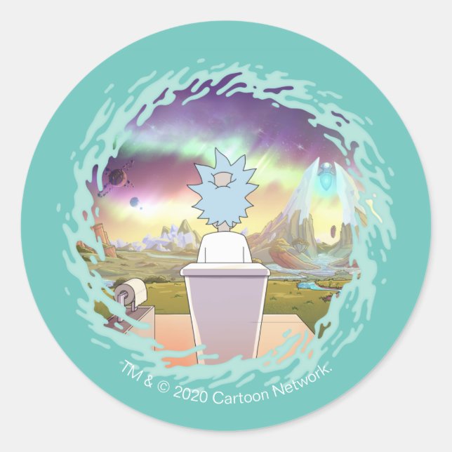 RICK UND MORTY™ | Rick's Private Place Runder Aufkleber (Vorderseite)