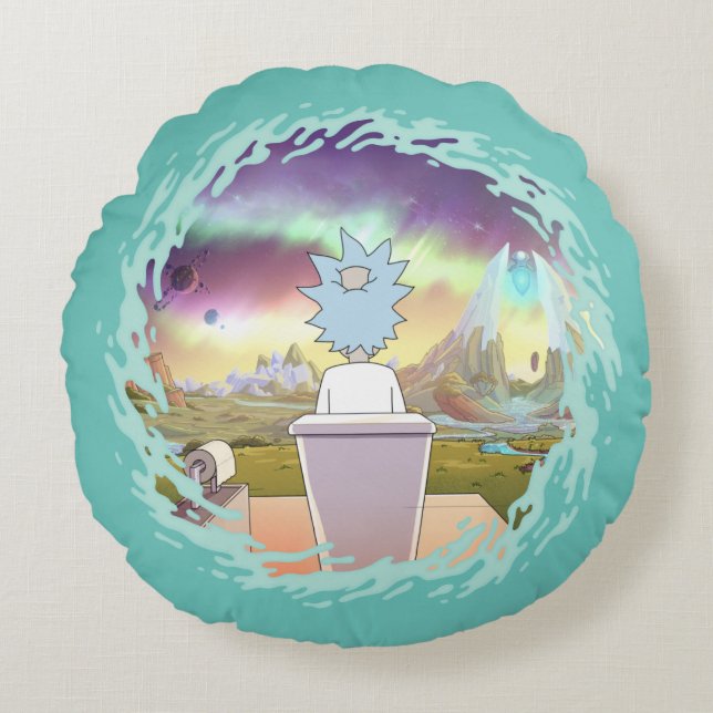 RICK UND MORTY™ | Rick's Private Place Rundes Kissen (Vorderseite)