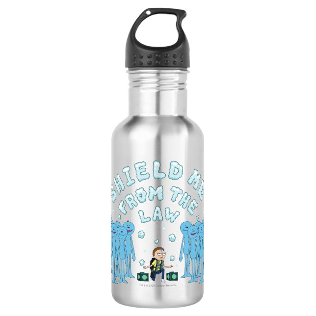 RICK UND MORTY™ | Schutz vor dem Gesetz Edelstahlflasche (Vorderseite)