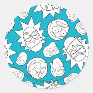 RICK UND MORTY™ Smith Family Head Muster Runder Aufkleber