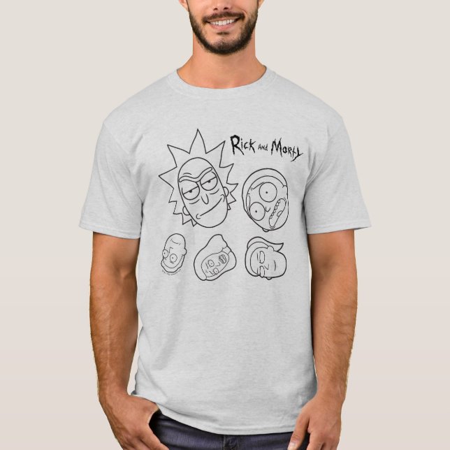 RICK UND MORTY™ | Smith Family Head Muster T-Shirt (Vorderseite)