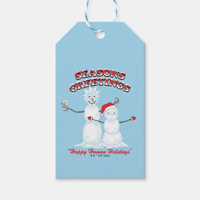 Rick und Morty | Snowmen - Grüße der Saison Geschenkanhänger (Vorderseite)