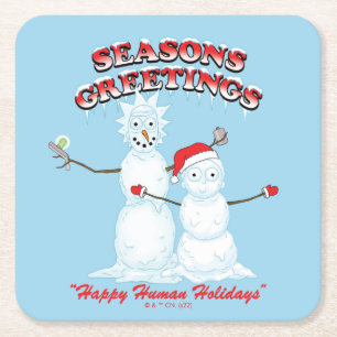 Rick und Morty Snowmen - Grüße der Saison Rechteckiger Pappuntersetzer