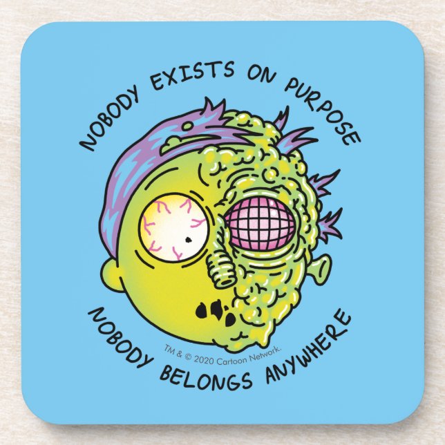 RICK UND MORTY™ | Stilvolles Morty Fly Zitat Getränkeuntersetzer (Vorderseite)