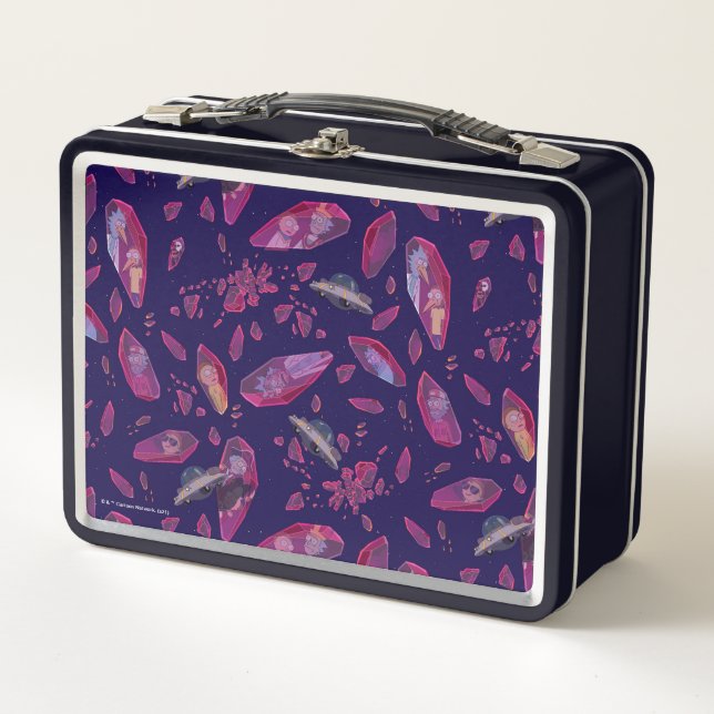 Rick und Morty Time Crystal Pattern Metall Brotdose (Vorderseite)